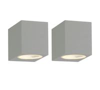 First Choice Lighting Set of 2 Falmouth - Grey Downwards Outdoor IP44 Wall Lights First Choice Lighting Grey