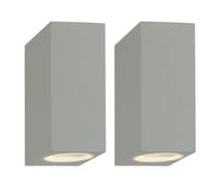 First Choice Lighting Set of 2 Falmouth - Grey Up Down Outdoor IP44 Wall Lights First Choice Lighting Grey