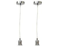 First Choice Lighting Set Of 2 Flex - Chrome Retro Ceiling Pendant Flex Kits