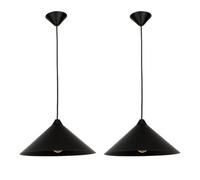 First Choice Lighting Set Of 2 Fontana - Matt Black 40Cm Diameter Ceiling Pendant Light
