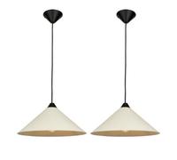 First Choice Lighting Set Of 2 Fontana - Taupe 40Cm Diameter Ceiling Pendant Lights