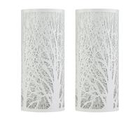 First Choice Lighting Set of 2 Forest - White 26cm Woodland Table Lamps First Choice Lighting White