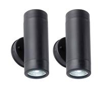 First Choice Lighting Set Of 2 Gale - Polypropylene Coastal Black Up Down Wall Lights