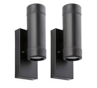 First Choice Lighting Set of 2 Gale - Polypropylene Coastal Dusk Dawn Wall Lights in Black First Choice Lighting Black