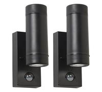 First Choice Lighting Set Of 2 Gale - Polypropylene Coastal Pir Motion Sensor Wall Lights