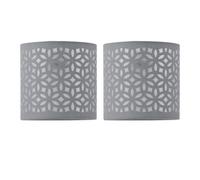 Set of 2 Grey Table Lamp Shades, Lampshades for Table Lamp or Bedside Light, Modern Cut Out Design, Diameter 15cm