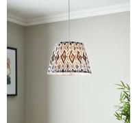 First Choice Lighting Set of 2 Ikat - Black 30cm Easy Fit Pendant Shade or Table Lampshades First Choice Lighting Multicolor