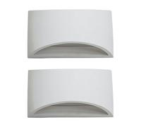 First Choice Lighting Set of 2 Marmo - White G9 Plaster Wall Lights First Choice Lighting White