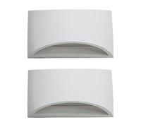 First Choice Lighting Set of 2 Marmo - White G9 Plaster Wall Lights First Choice Lighting White