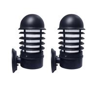 First Choice Lighting Set Of 2 Mason - Black Louvred Outdoor Wall Lights