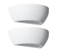 Set of 2 White Plaster Wall Lights, Modern Home Lighting, 40W Max E14 Required, LED Compatible, 310mm Width, 150mm Height, 110mm Depth