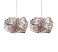 Pair of Modern Polished Chrome Morrocan Design Ceiling Light Shades Intertwined Rings Design Ceiling Pendant Light Shade