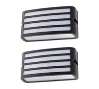 First Choice Lighting Set Of 2 Pluto - Anthracite Aluminium Outdoor Louvered Wall Lights