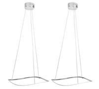 First Choice Lighting Set of 2 Polished Chrome LED Ripple Fittings in Silver First Choice Lighting Silver