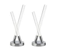 First Choice Lighting Set of 2 Portland - Chrome 38cm LED Bubble Table Lamps in Silver First Choice Lighting Silver