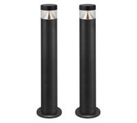 First Choice Lighting Set Of 2 Pyramid - Black Led Outdoor 50Cm Post Lights