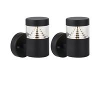 First Choice Lighting Set of 2 Pyramid - Black LED Outdoor Wall Lights First Choice Lighting Black