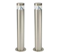 First Choice Lighting Set Of 2 Pyramid - Stainless Steel Led Outdoor 50Cm Post Lights