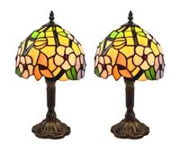 First Choice Lighting Set Of 2 Stanley - Tiffany Floral 36Cm Table Lamps