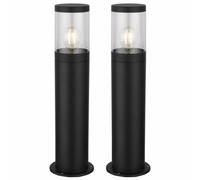 Set of 2 Storm - Black IP44 Outdoor 50cm Post Lights First Choice Lighting Black One Size