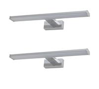 First Choice Lighting Set of 2 Verve - Bathroom LED Over Mirror Lights in Silver First Choice Lighting Silver