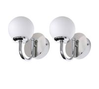 First Choice Lighting Set of 2 Victoria - Chrome Globe Bathroom Wall Lights in Silver First Choice Lighting Silver