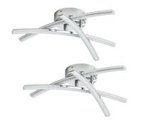 First Choice Lighting Set Of 2 Yardley Led Chrome Opal Flush Ceiling Lights