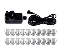 First Choice Lighting Set Of 20 15mm Stainless Steel Ip67 Warm White Led Plinth Decking Kit