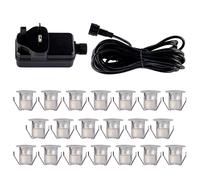 Set of 20 - 30mm Stainless Steel IP67 Warm White LED Decking Kit First Choice Lighting Silver One Size