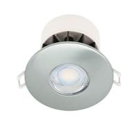 First Choice Lighting Set of 20 Fire Rated LED Bathroom Downlights - Brushed Steel IP65 Recessed Downlights in Silver First Choice Lighting Silver