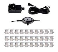 First Choice Lighting Set Of 30 - 30mm Ip67 Cool White Led Decking Kit With Photocell