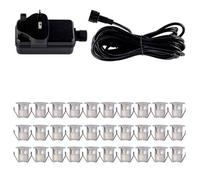 firstchoicelighting Set of 30-30mm LED Decking Plinth Ground Light Kit, Stainless Steel, Cool White 6500K, IP67 Waterproof Recessed Outdoor Garden Bathroom Kitchen