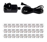 firstchoicelighting Set of 30-30mm LED Decking Plinth Ground Light Kit, Stainless Steel, Warm White 3000K, IP67 Waterproof Recessed Outdoor Garden Bathroom Kitchen