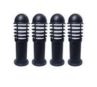 First Choice Lighting Set of 4 Mason - Black Louvred 475mm Post Lights First Choice Lighting Black