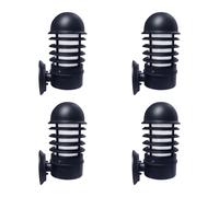 First Choice Lighting Set of 4 Mason - Black Louvred Outdoor Wall Lights First Choice Lighting Black