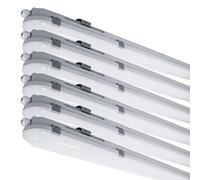 First Choice Lighting Set Of 6 Anti Corrosive - Ip65 Outdoor 40W Led Cool White 4Ft Battens