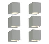 First Choice Lighting Set of 6 Falmouth - Grey Downwards Outdoor IP44 Wall Light First Choice Lighting Grey