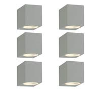 First Choice Lighting Set of 6 Falmouth - Grey Downwards Outdoor IP44 Wall Light First Choice Lighting Grey