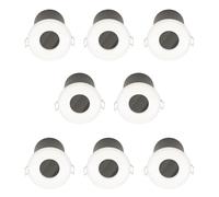 First Choice Lighting Set of 8 Fire Rated Bathroom Downlights - White IP65 Recessed Downlights First Choice Lighting White