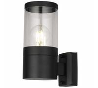 firstchoicelighting Modern Black Outdoor Wall Light, IP44 Waterproof Garden Porch Light, Clear Diffuser, LED Compatible