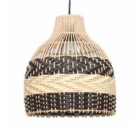 Natural Rattan Ceiling Lightshade, Wicker Cane Easy Fit Pendant Shade, No Wiring Required, Height 30 cm Diameter 25 cm