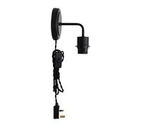 First Choice Lighting Toby - Black Plug in Wall Light Fitting Glass Not Included First Choice Lighting Black