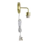 First Choice Lighting Toby - Satin Brass Plug in Wall Light Fitting Glass Not Included in Gold First Choice Lighting Gold