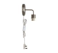 First Choice Lighting Toby - Satin Nickel Plug in Wall Light Fitting Glass Not Included in Silver First Choice Lighting Silver