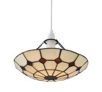 First Choice Lighting Torbay - Tiffany Cream Uplight Easy Fit Pendant Shade First Choice Lighting Multicolor