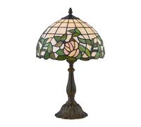 First Choice Lighting Trent - Tiffany Floral 47cm Table Lamp in Bronze First Choice Lighting Bronze