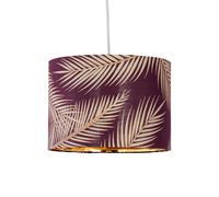 firstchoicelighting Burgundy with Gold Embossed Leaf Detail 25cm Ceiling Pendant Lightshade or Table Lamp Shade
