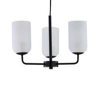 First Choice Lighting Victoria - Black 3 Arm Ceiling Pendant with Frosted Glass Shade First Choice Lighting Black
