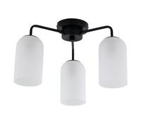 First Choice Lighting Victoria - Black Semi Flush Ceiling Light with Frosted Glass Shade First Choice Lighting Black