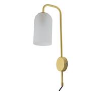 First Choice Lighting Victoria - Satin Brass Plug in Wall Light with Frosted Glass Shade in Gold First Choice Lighting Gold